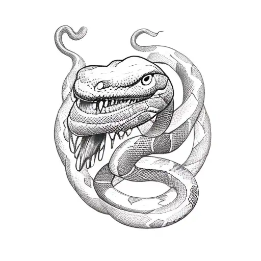 Snake With Sword Through Head