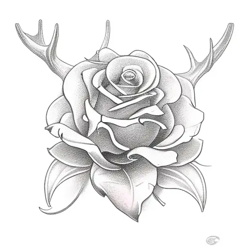 Stag With Robin And Lily Of The Valley And White Rose