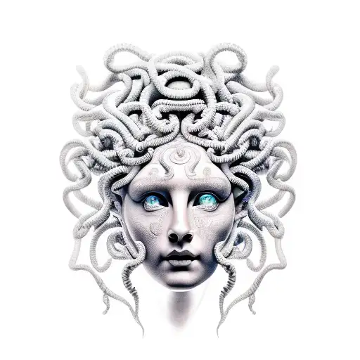 Medusa With Face Half Human Half Statue