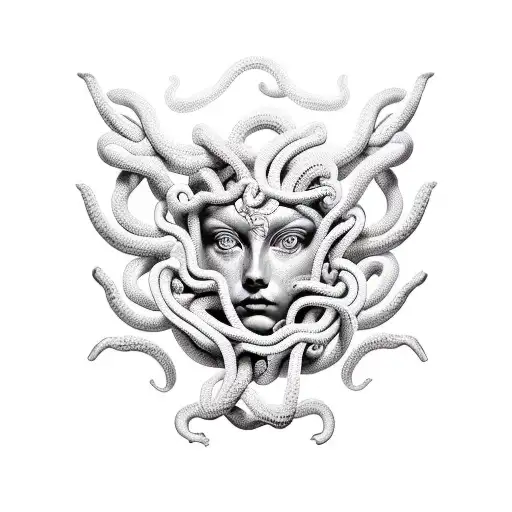 Medusa Half Statue