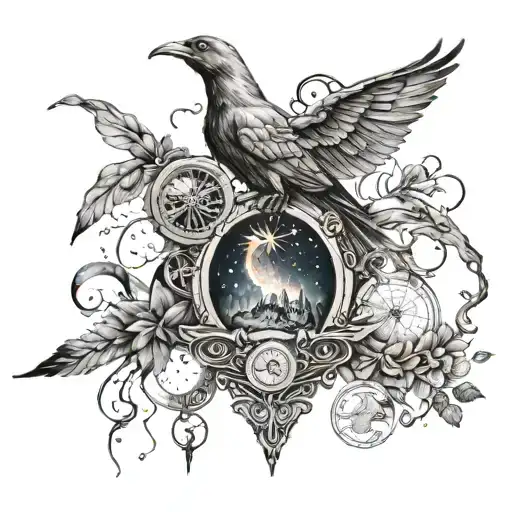 Combine Elements From The Harry Potter Series With Dream Imagery To Create A Surreal Tattoo Design