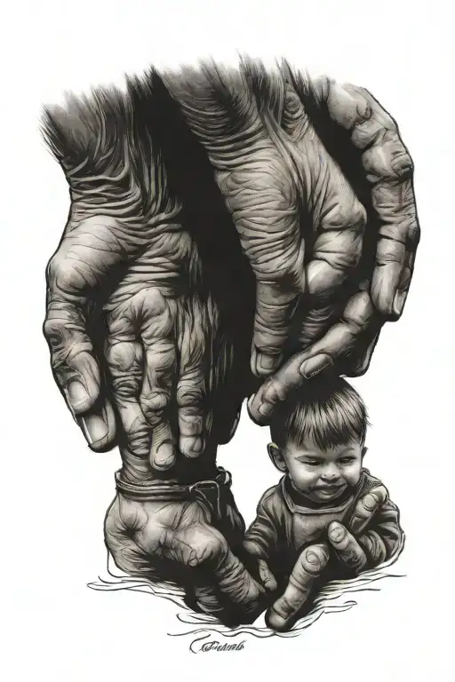 Child And Dad Holding Hands Love You More Than