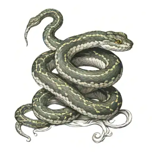 Snake Wrapping Around The Numbers 6972