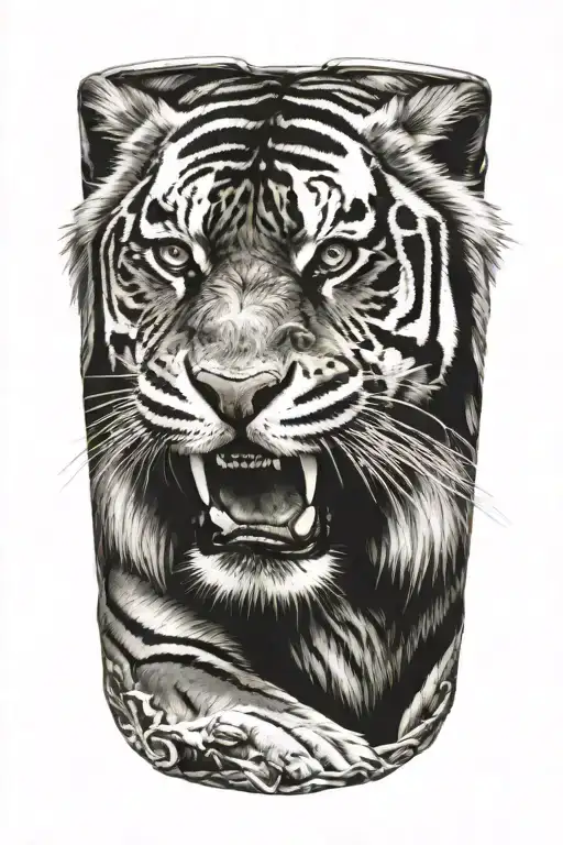 Bracelet With Tiger Painting Style Mixed