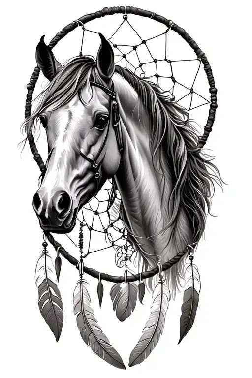 Horse Head Dream Catcher Very Detailed