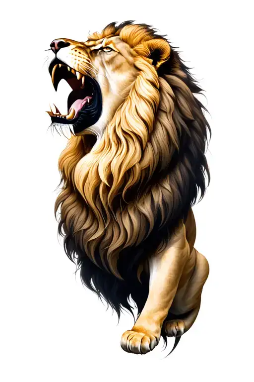 Lion Roaring Lion Head