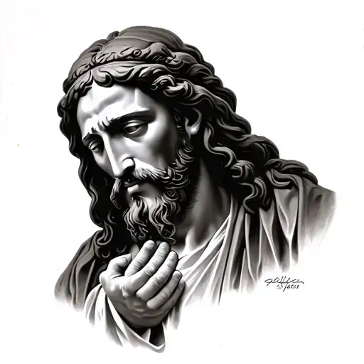 Face Of Jesus And Hands