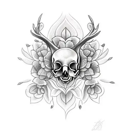 Doe Skull Flowers