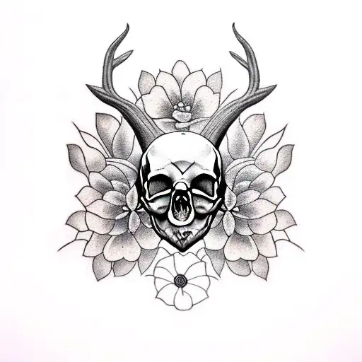 Doe Skull Flowers