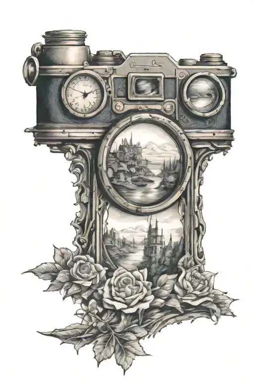 Creative Tattoo Of Perspective Change Through Lens