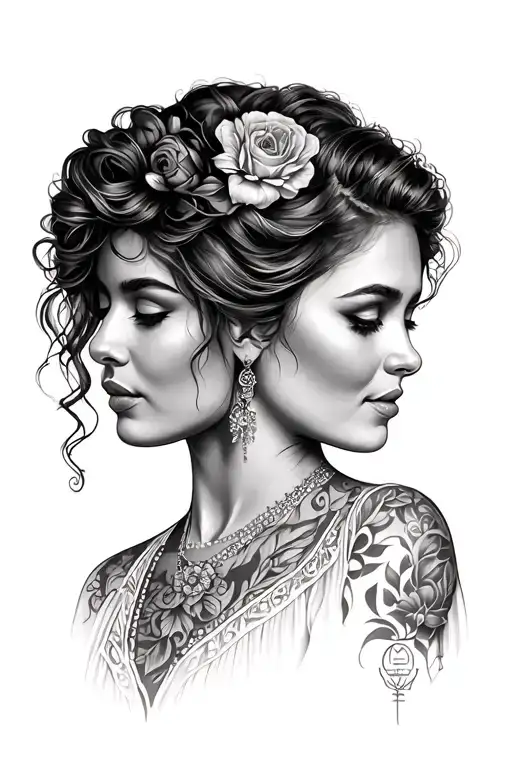 Mom Tattoo Design Combining