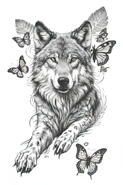 Wolf Butterfly Lupus Paw Prints