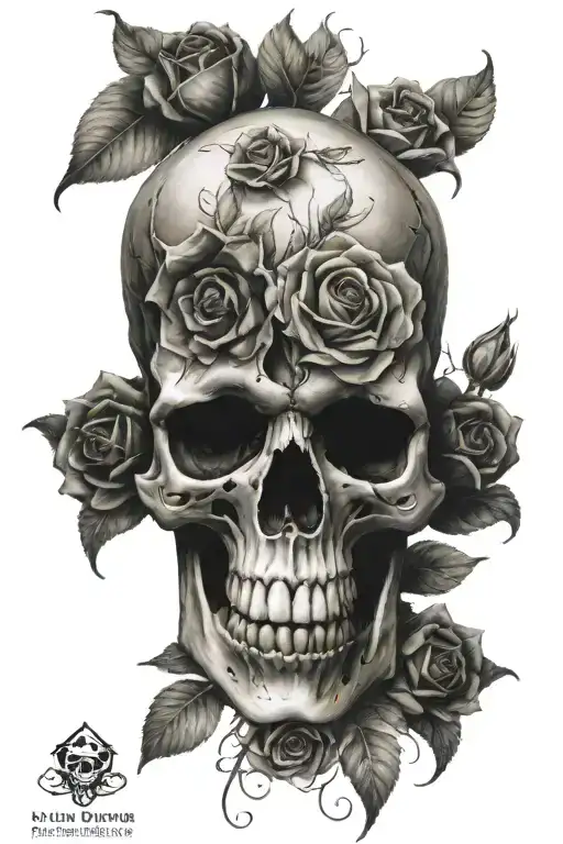 Skull And Roses Dark For Cover