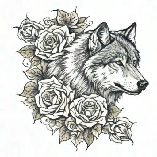 Wolf And Roses