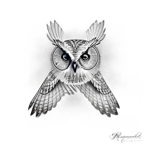 Owl Flying With Speakers On Its Wings