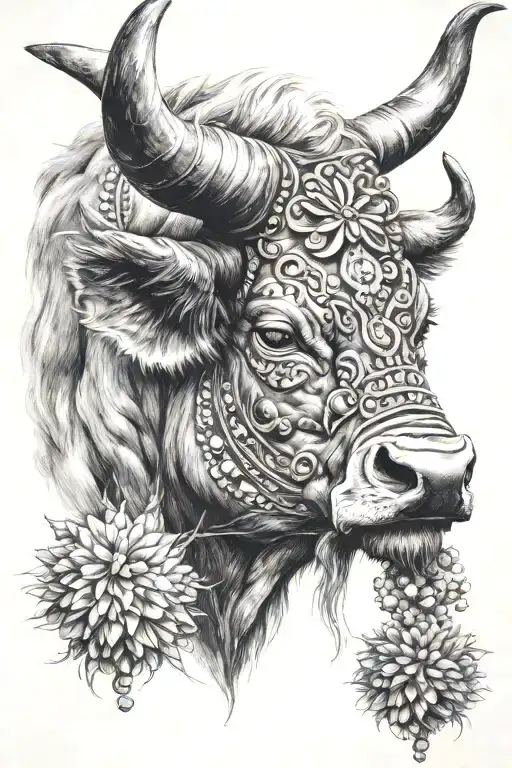 Tarus Bull Head And Pom Poms