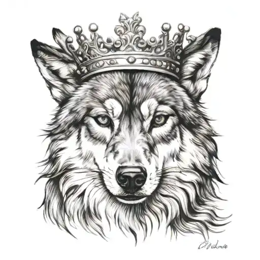 The Face Of A Wolf With A Crown
