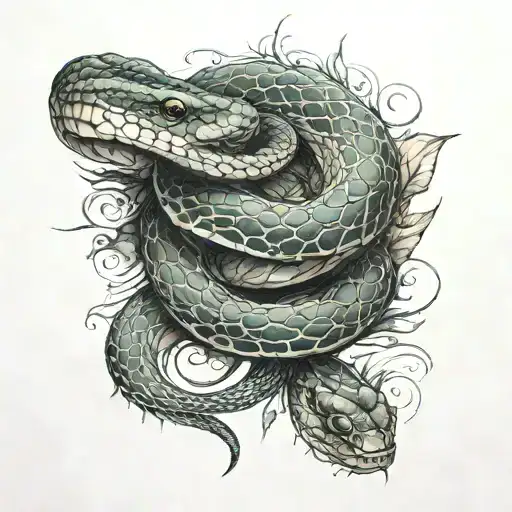 Full Sleeve Tattoo Snake