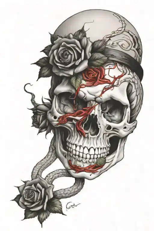 Snake Rose Fire Death Skull
