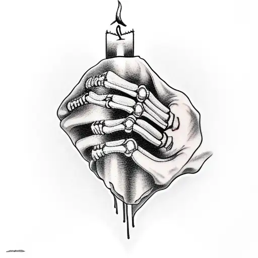 Skeleton Hand Holding A Candle