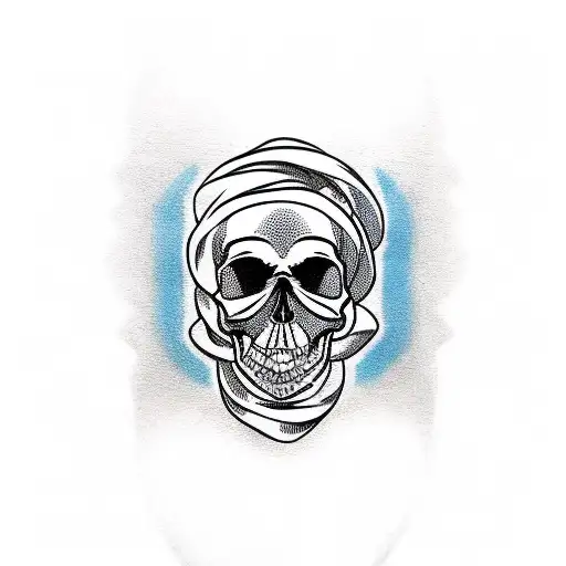 Russian Tattoo With A Skull