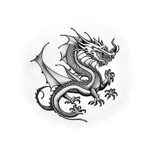 Dragon With Norman Flag