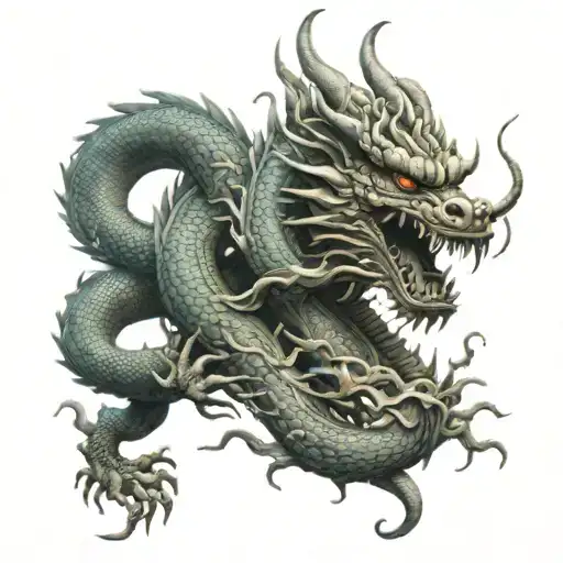 Chinese Dragon Surrounded By Songs