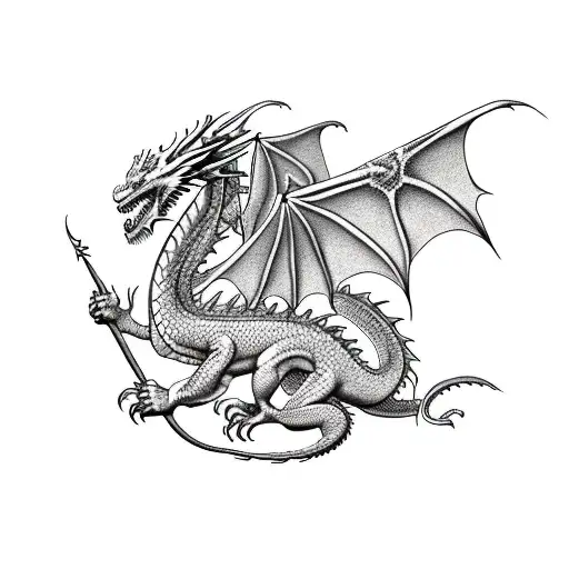 Dragon With Norman Flag