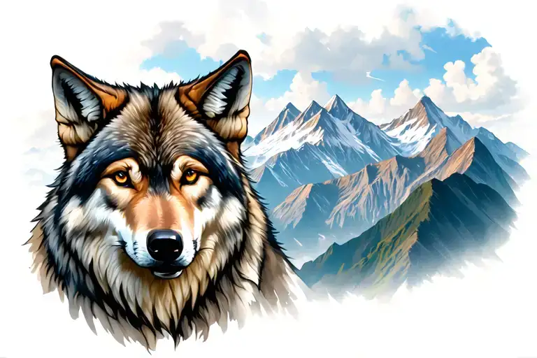 Wolf In Mountains