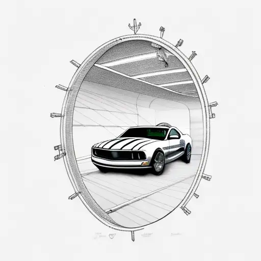 2008 Ford Mustang The Car Driving Thru A Tunnel