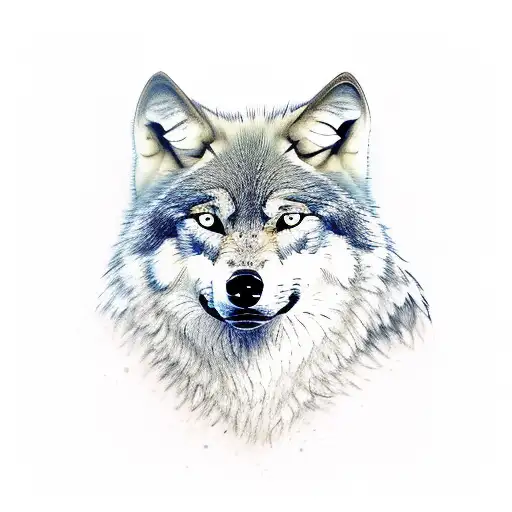 Wolf Face Behind Brambles