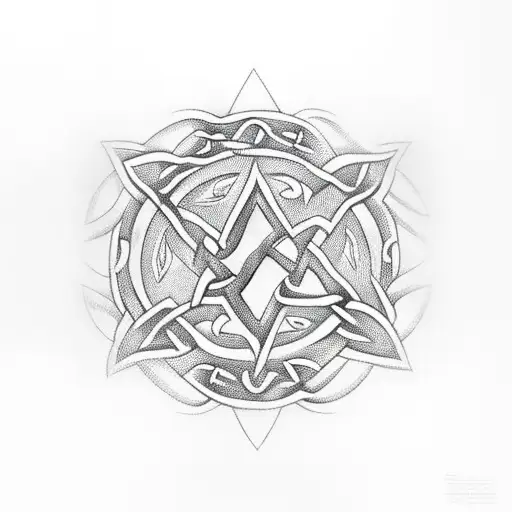 Lightning With Celtic Symbol