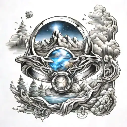 Halo Ring From Video Game With Mountains And Space