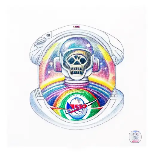 Astronaut With Rainbow