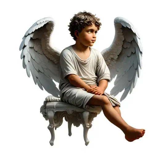 Angel Boy Sitting