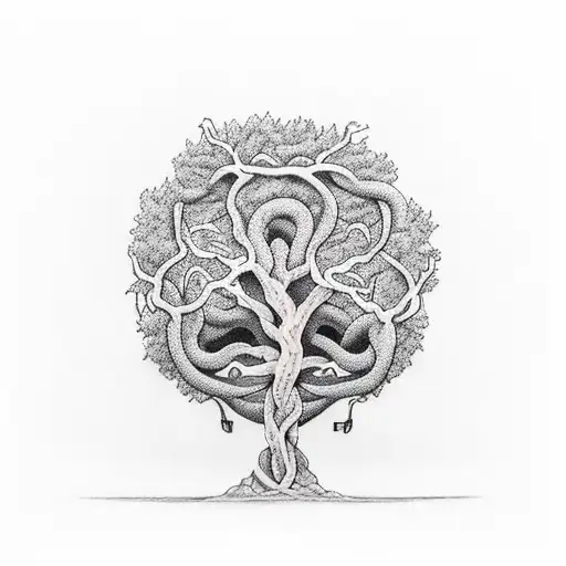 Tree Being Strangled By Snakes