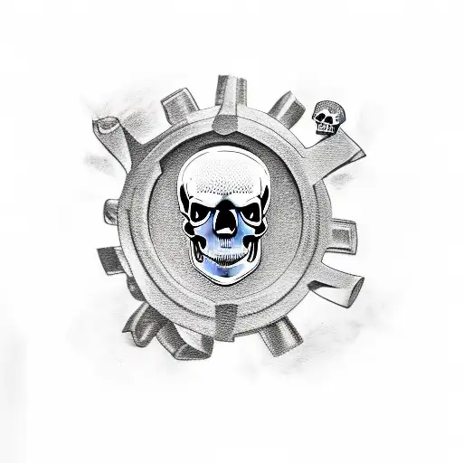 A Skull Wearing A Suit Of Armor Playing A Video Game