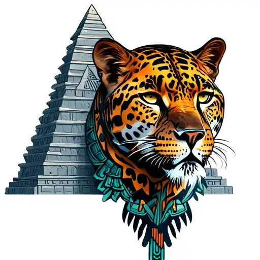 Aztec Pyramid With Jaguar