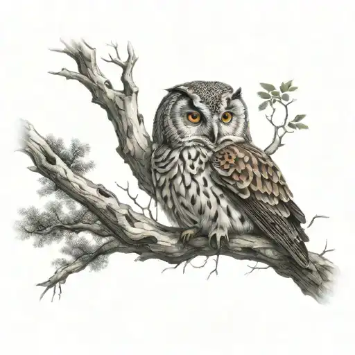 Tree Forming To An Owl Flying