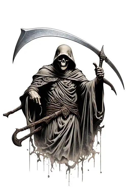 Battling Grim Reaper Holding A Scythe And Winning