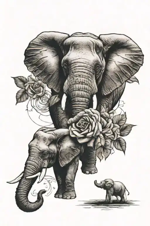 Elephants Moon Rose