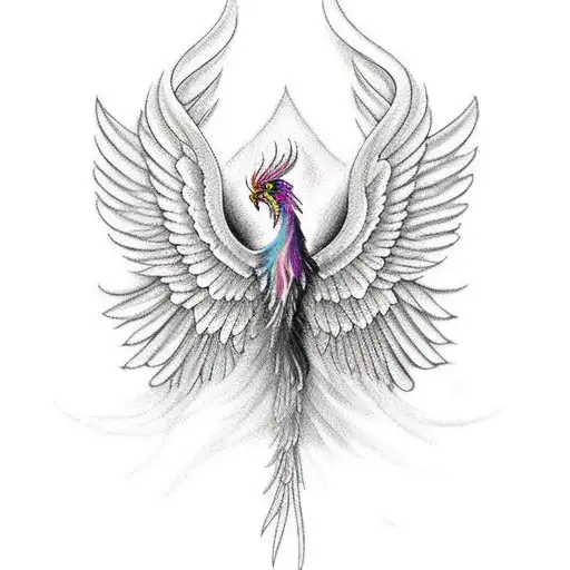 Phoenix Ascending To The Sky Tattoo