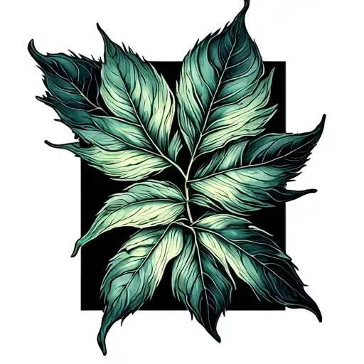 One Line Leaf Wrapped