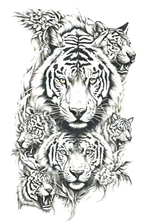 Wolf Tiger Surrounded