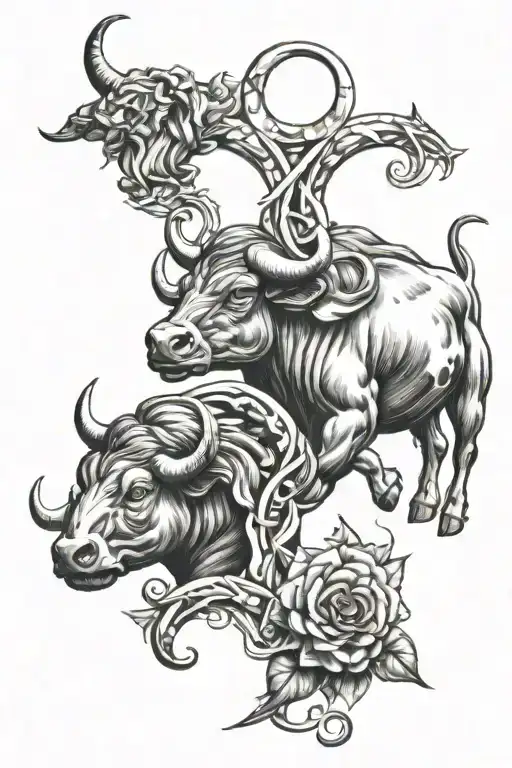 Gemini Zodiac Sign And Taurus Zodiac Sign Intertwined