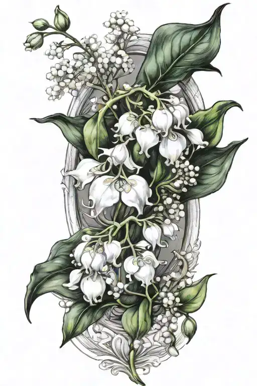 Lily Of The Valley And Hawthorn Flowers Gemini Zodiac Sign And Taurus Zodiac Sign Intertwined