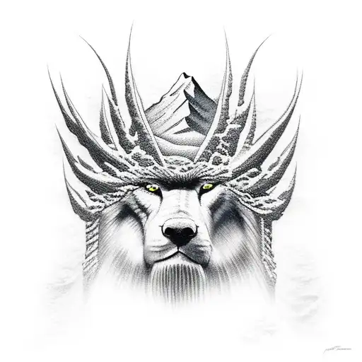 The Giant Ymir Lurking Behind A Mountain In Snow