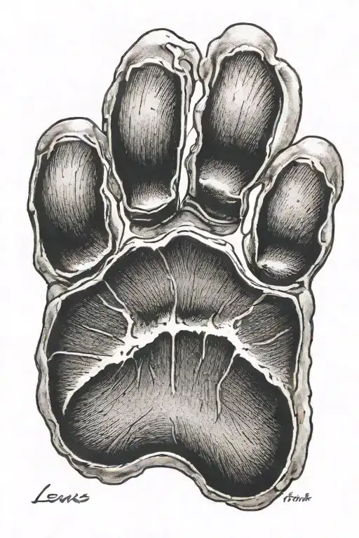 A Dog Paw Print With The Name Lexus