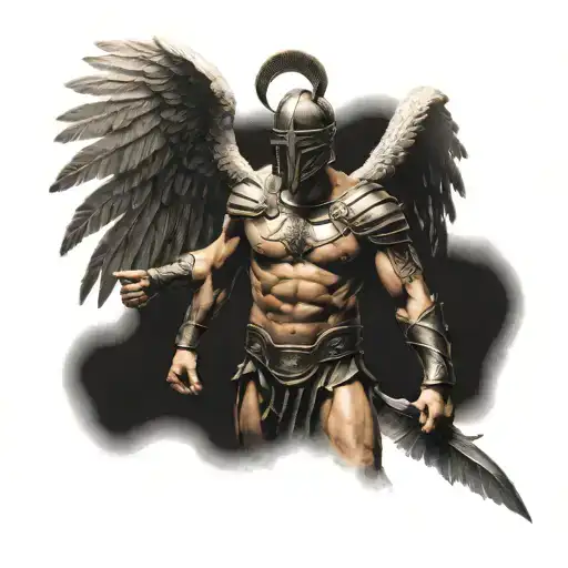 Gladiator With Angel Wings