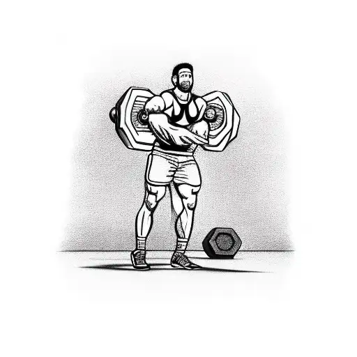 A Football Player Lifting Weights In A Crossfit Gym